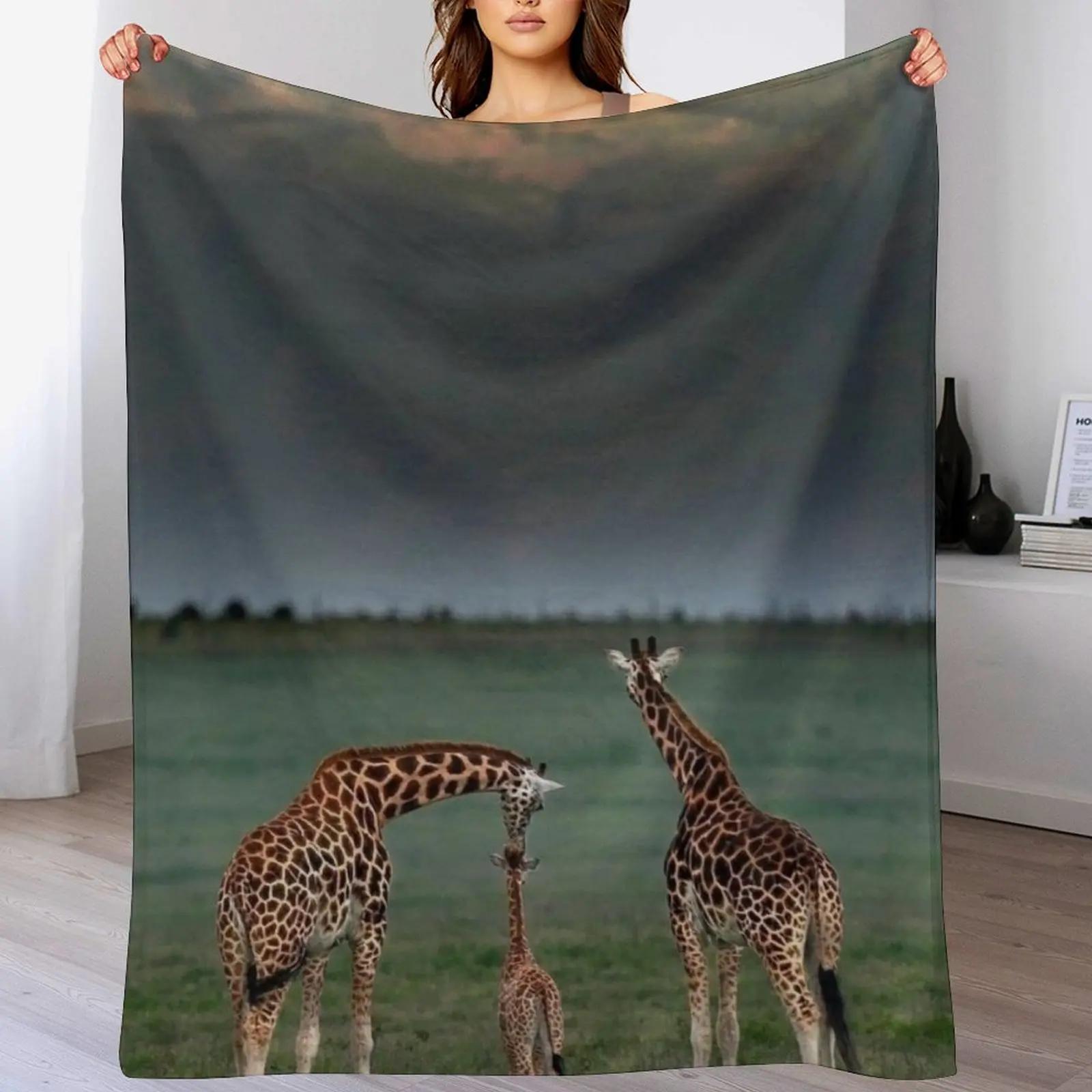 Giraffe Family Pilansberg National Park Throw Blanket Cozy Warm Blanket for Bed Room Decor 102x76cm(40x30in)