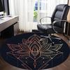 1pc Lotus Mandala Office Round Area Rug, Indoor Mat Suitable For Office, Under Office Chairs Bedroom Living Room Home Decor, Room Deco