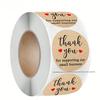1/3 Roll Of 500/1500Pcs Round Thank You Stickers,Self-Adhesive Labels For Holiday Decorations,Handmade Craft Packaging Stickers