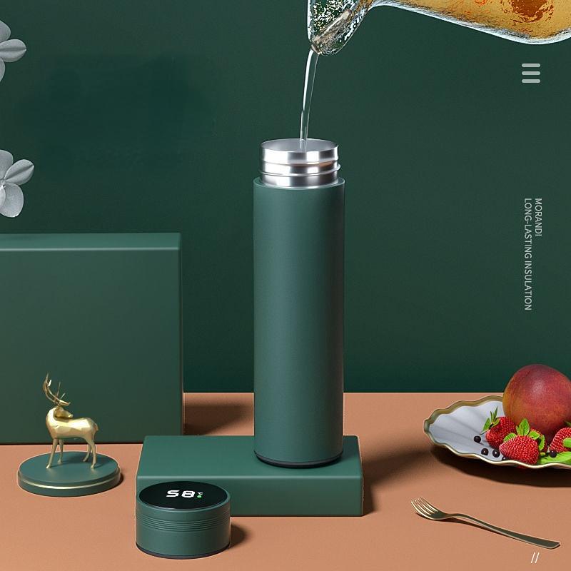 Intelligence Thermos Cup 480ml Vacuum Flasks Portable Stainless Steel Thermos Cup Water Bottle Travel Tea Mug Office Thermos Cup