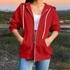 Women Hoodie Zip Up Sweatshirt Half Zipper Drawstring Hooded Jacket Kangaroo Pocket Casual Outerwear