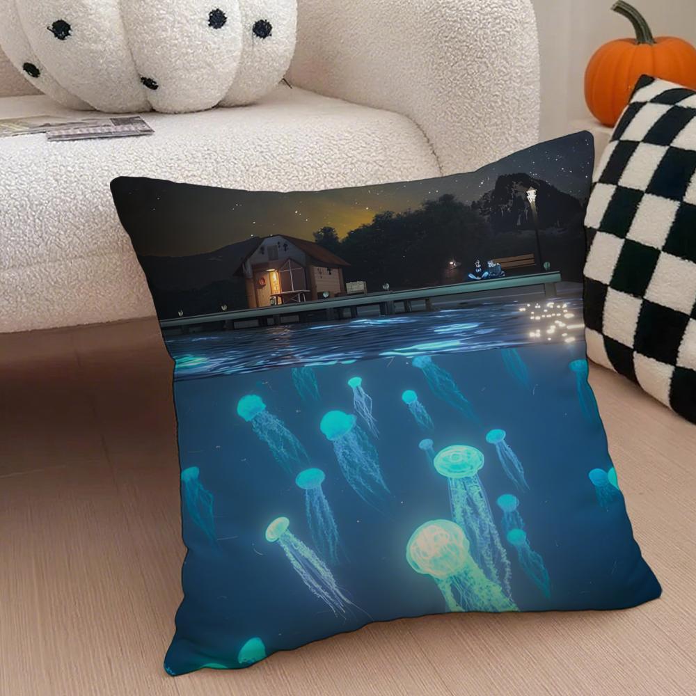 Stardew Valley Pillow Game Character Cushion Cover Throw Pillow Cover Hidden Button Durable Polyester Chair Cushion
