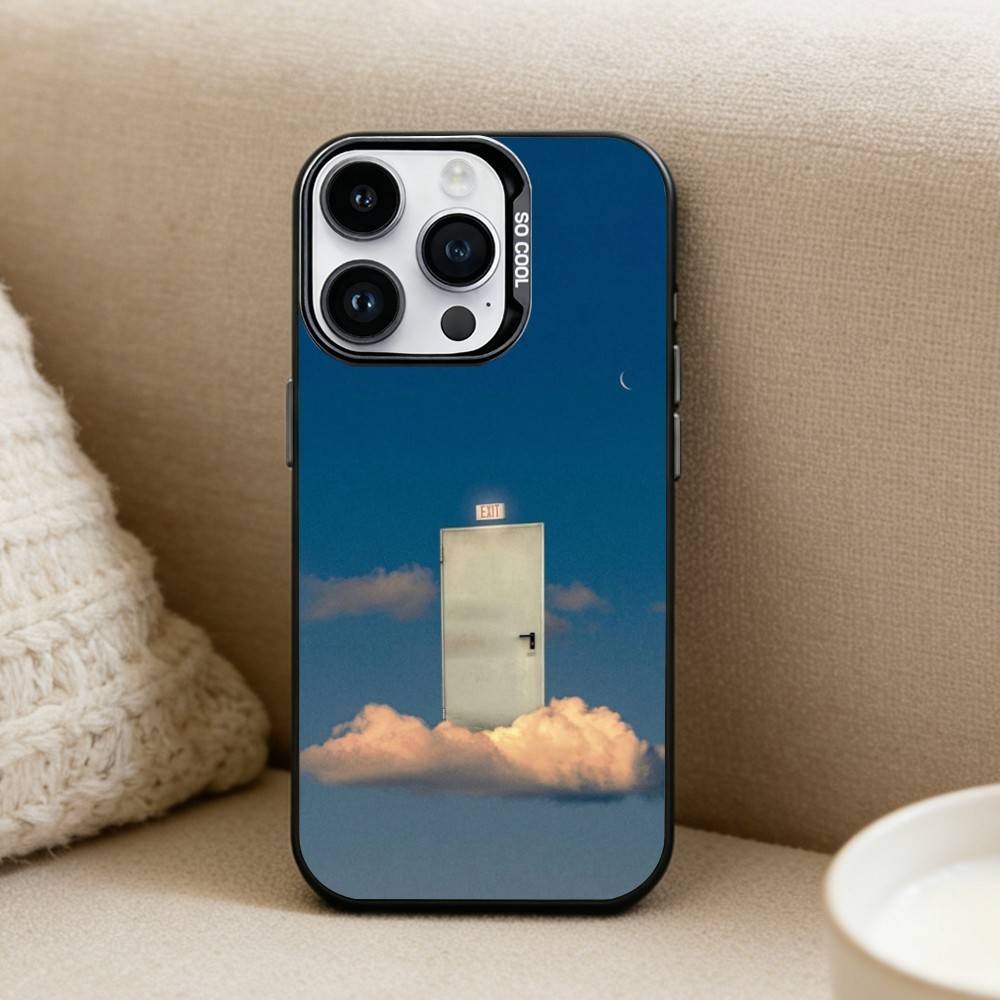 Surrealist style  Phone Case For iPhone17, 16,15,14,13,12 Pro Max Black Candy Matte Shockproof Cover