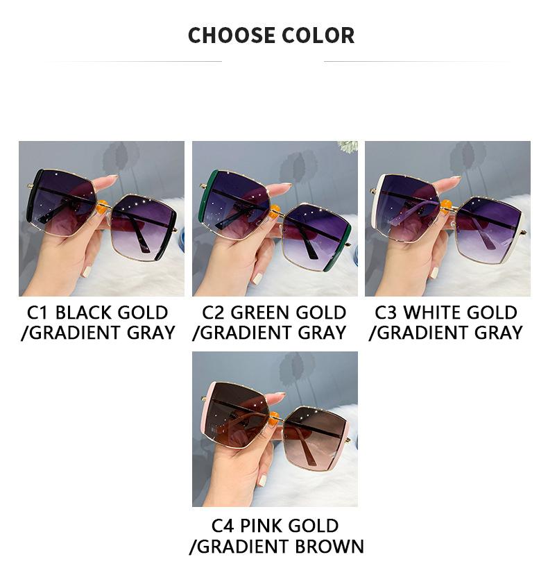 Металлические солнцезащитные очки без оправы — фото 8