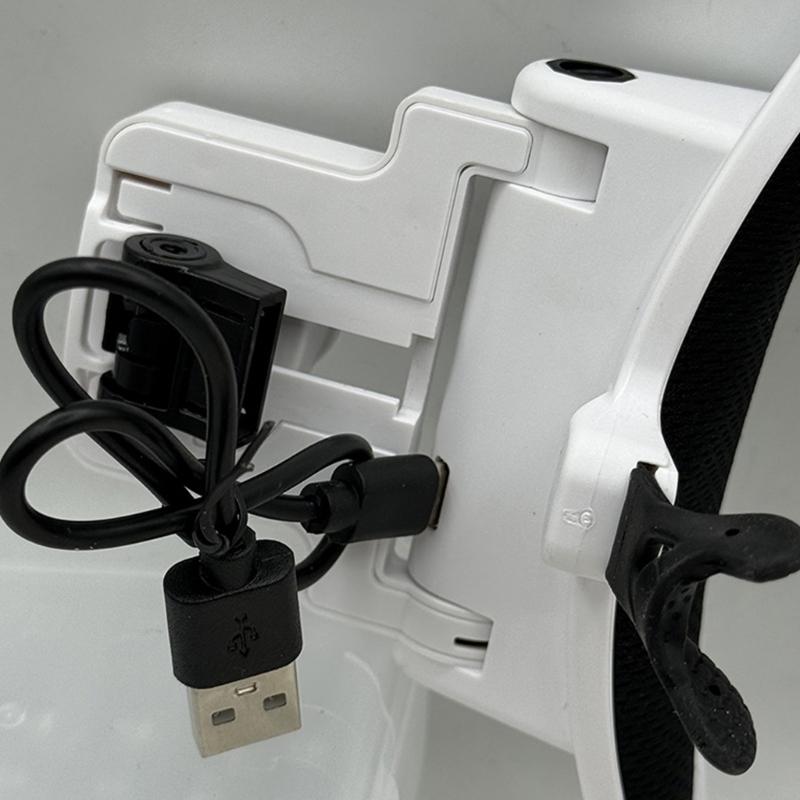 Lightweight USB Rechargeable Head Mounted Eyeglasses Magnifier With Led Light For Reading And Electronics Repair