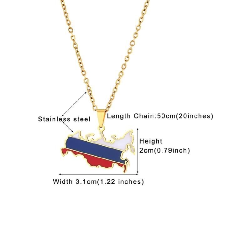 Russia Flag Chain Necklaces National Map Pendant Choker Country Jewelry