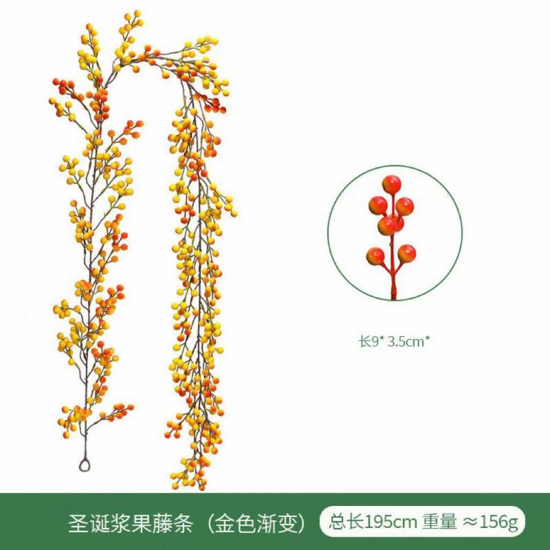 Artificial Red Berry Vine Garland Christmas Decor Holiday Party Home Wedding Styling