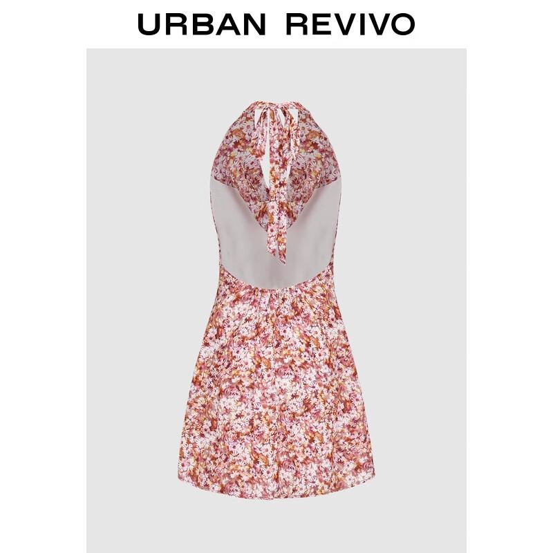 

Платье-хольтер с принтом, завязывающееся на шее, осень 2025 L