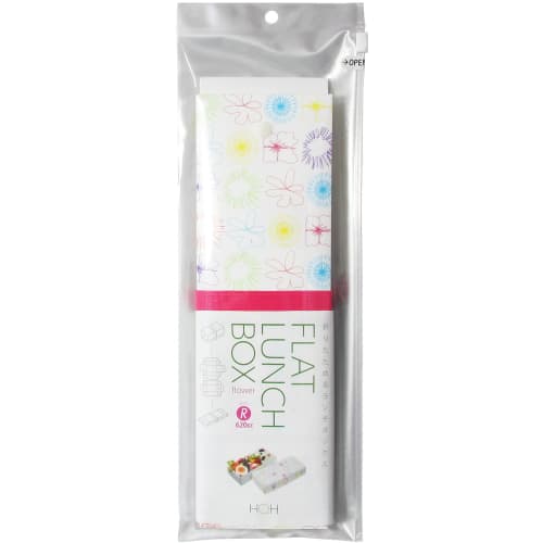 Hosho Foldable Flat Lunch Box R 620cc Flower "Reusable" 014-R-FL