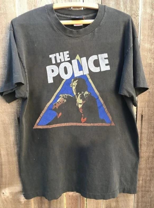 The Police rock band vtg charcoal unisex Tshirt Men Women S5XL Unisex T-Shirt XL