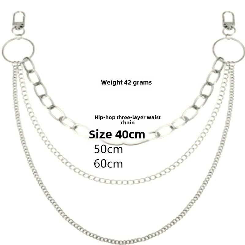 European-American U-shaped Thick Chain: Versatile Multi-layer Tassel Geometric Retro Waist Jewelry.