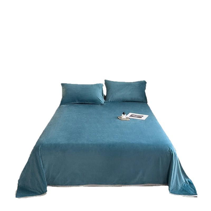 Winter Plush Coral Fleece Bed Sheet and Blanket Three-Piece Set - Thickened, Non-Slip, Perfect for Dorms