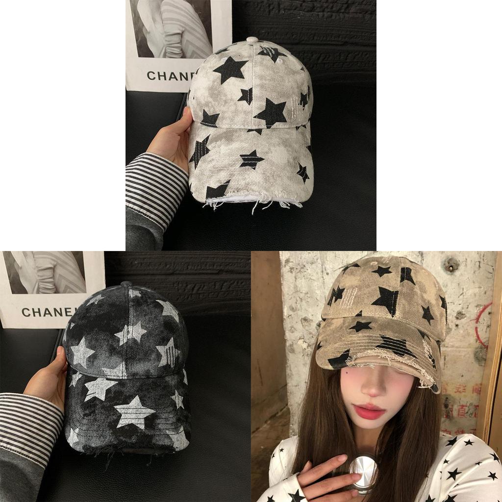 Bestickte Kappe mit Sternenhimmel und Sonnenschutz für lässige Streetwear und Sonnenschutz