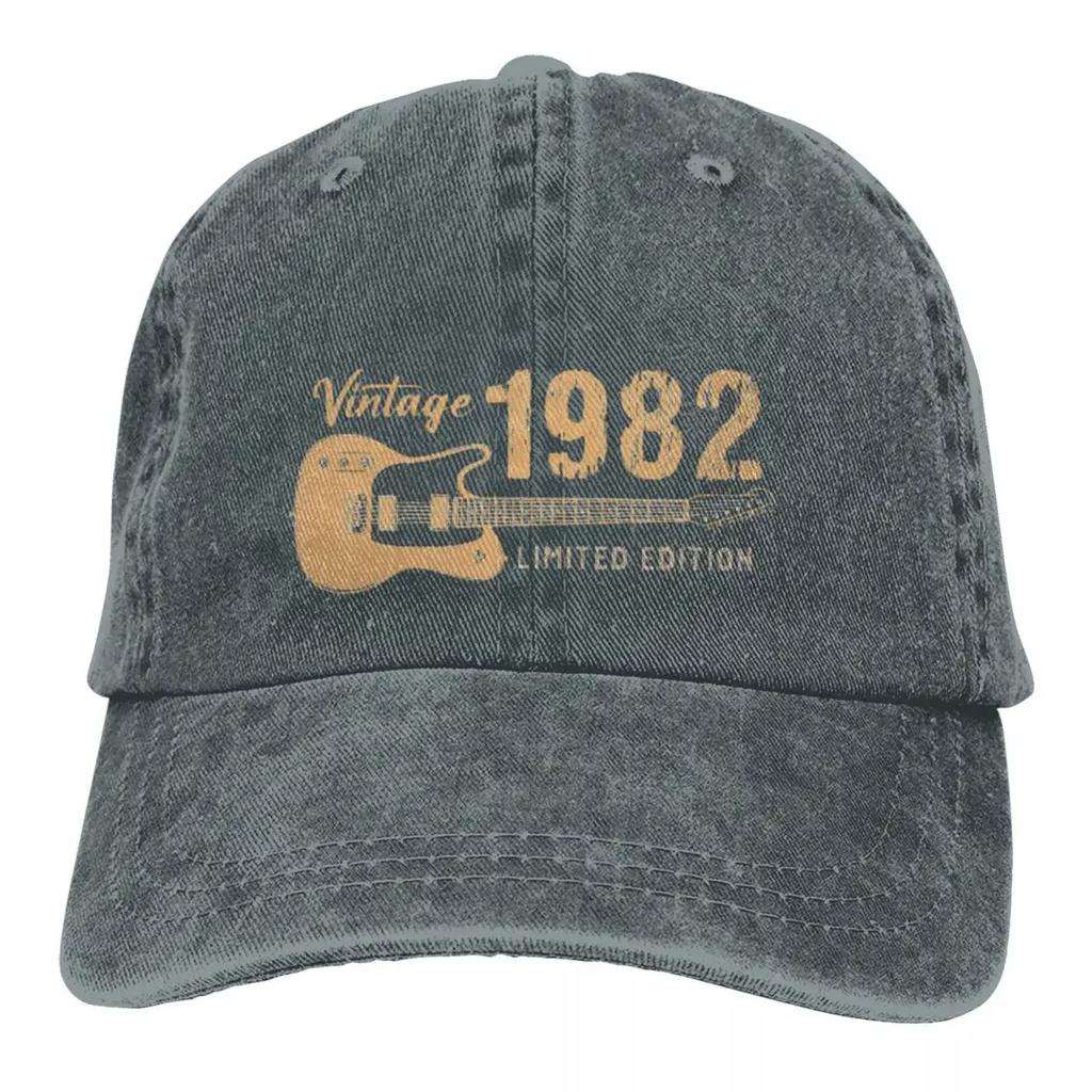 Summer Cap Sun Visor Guitar Hip Hop Caps Vintage 1982 A Special Year Cowboy Hat Peaked Hats