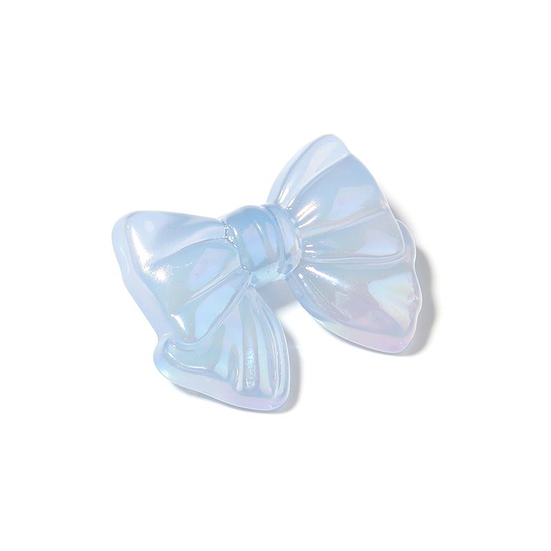 10pcs 37x29mm Acrylic Bow Beads Jelly Colored Transparent Bow Beads for DIY Crafts Ornament Decoration Handmade Accessories