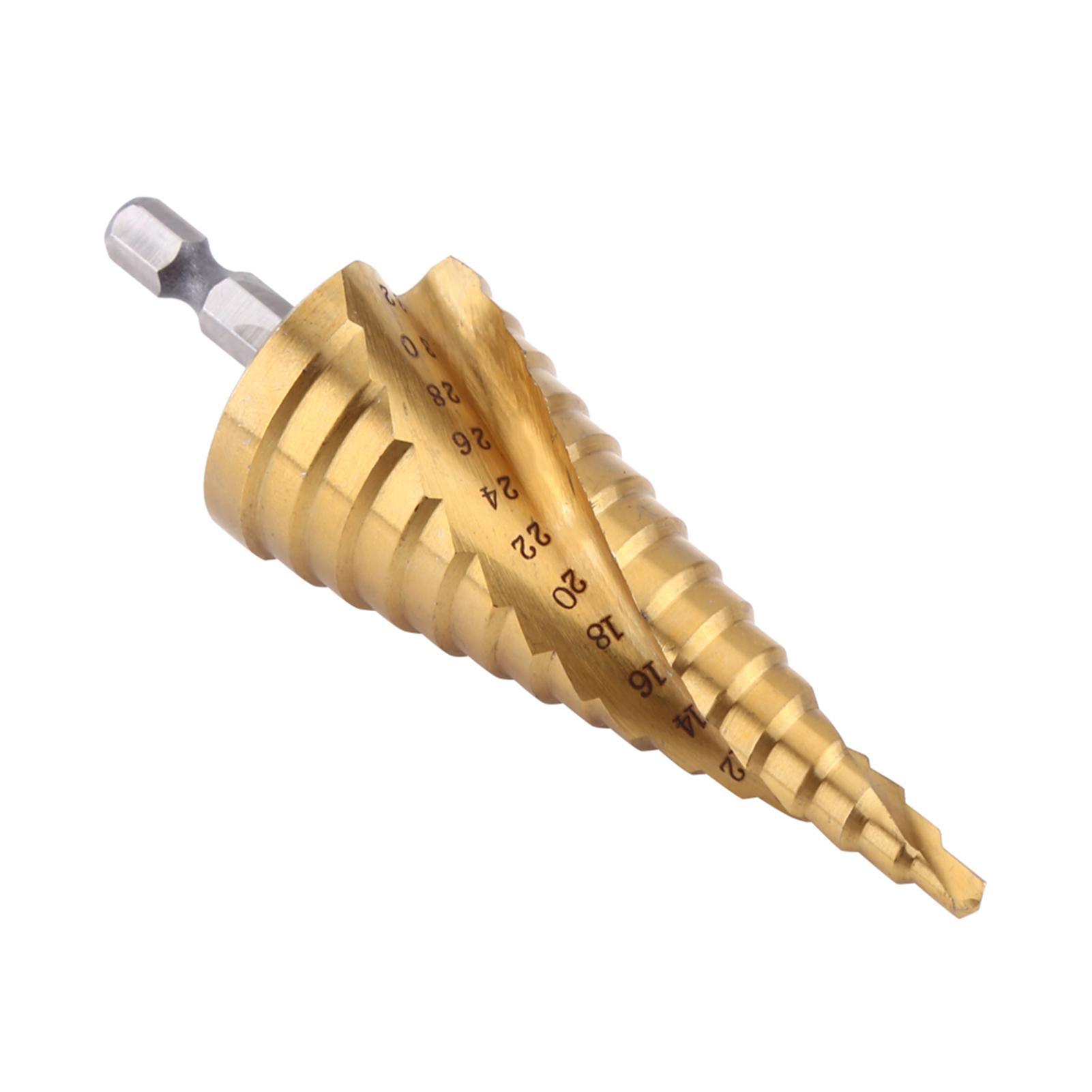 

1 шт. Ступенчатое сверло из быстрорежущей стали с титановым покрытием, спиральная канавка, шестигранный хвостовик, электроинструмент 432 мм