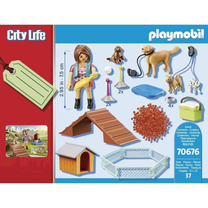 PLAYMOBIL 70676 Set Educatrice Et Chiens, City Life, Pour Enfant, Dès 4 Ans, 37 Pièces