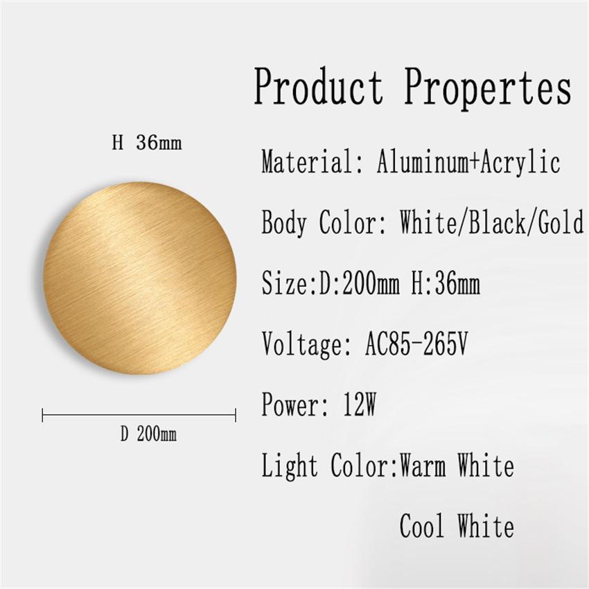 Внутрішня світлодіодна настінна лампа, сріблястий та золотистий алюміній, Декорація вітальні, Домашнє освітлення, Світло для сходів у стилі лофт, 12 Вт, AC85-265 В