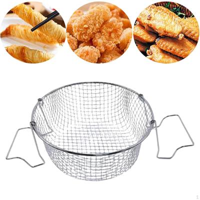 Panier en acier inoxydable pour huile de cuisine, ustensile de friture avec poignée et passoire à frites,