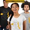 Woman Figure One Line Drawing Abstract Face Yellow Short Sleeve TShirt Birthday