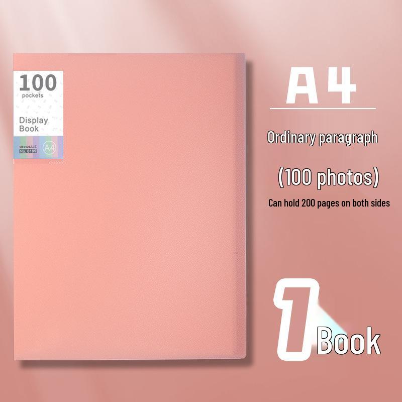 A4 Morandi Color Transparent Insert Folder for Papers and Storage Albums