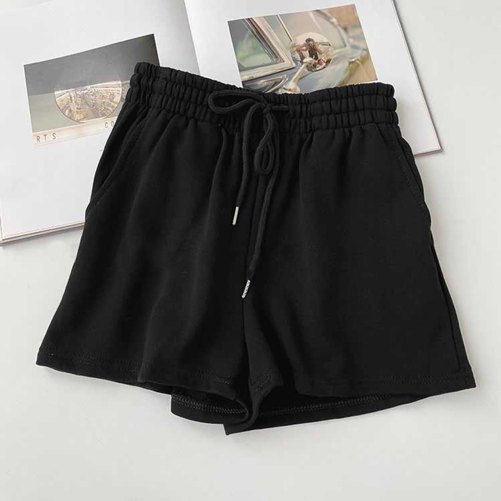 Shorts de Pierna Ancha de Color Sólido de Cintura Alta para Mujer de Verano – Tallas Grandes, Ligeros, Corte Holgado, Estilo Deportivo Casual