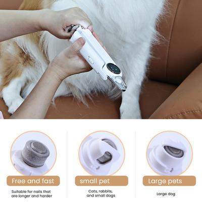 2'si 1 Arada Köpek Tırnak Makası ve Zımparası USB Şarj Edilebilir Elektrikli Evcil Hayvan Tırnak Düzeltici LED Işıklı Sessiz Bakım Aracı Büyük Orta Küçük Köpekler Kediler İçin