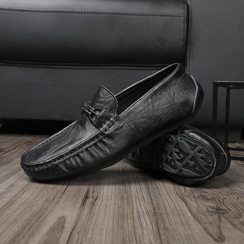 Genuine Leather Men Casual Shoes Soft-Soled Mens Loafers Ultra-light Moccasins Breathable Slip on Flats Comfy Man Driving Shoes