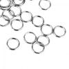 50PCS 15mm Connectors Clasps Split Key Ring Loop Hoop KeyChain Stainless Steel