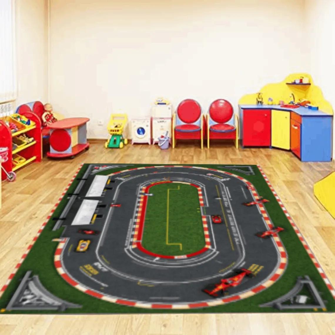 

Children s Racing Track Car Road Traffic Signs Carpet Mat Anti Slip Soft Carpet Decoration Interactive Game Home Decoration 40x60cm
