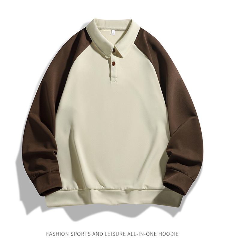 Men's Casual Sports Hoodie: Loose-Fit Lapel Long Sleeve T-shirt for Autumn