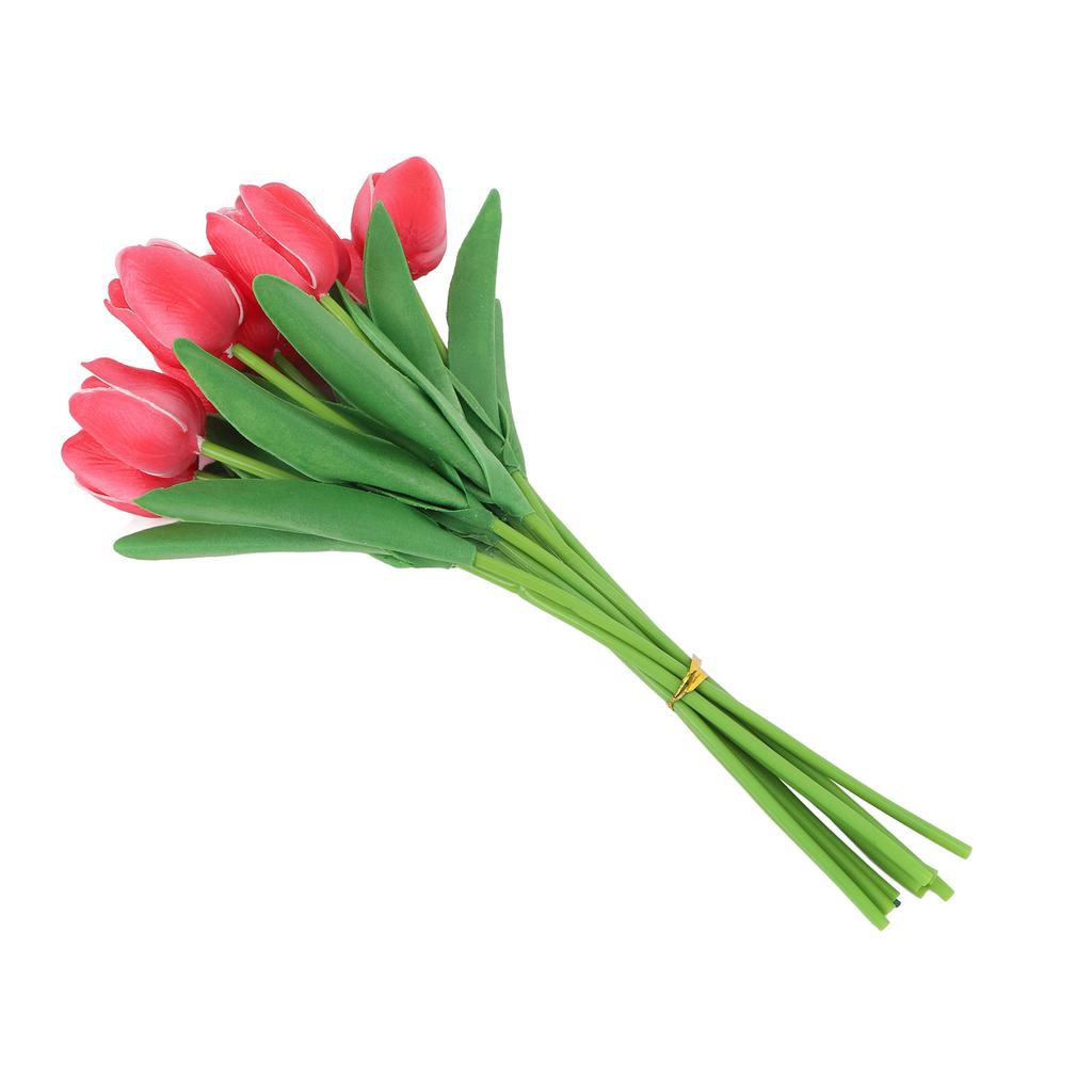 10pcs Artificial Tulip Flowers High Simulation Flowers Decor for Living Room Dinner Table Red
