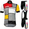 Zestaw Koszulka Retro La Vie Claire Rowerowa Męska Letnie Ubrania Koszulki na Rower Szorty na Szelkach MTB Ubrania Ropa Ciclismo