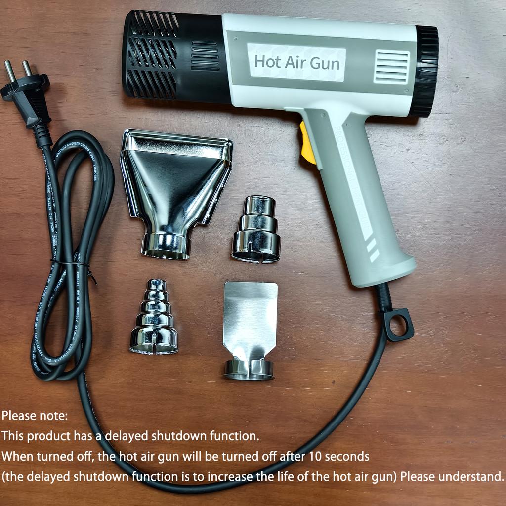 220V EU Plug QR-502A Small Hot Air Gun, Large-screen Digital Display Baking Gun, Glue-coated Thermostat Hot Air Gun