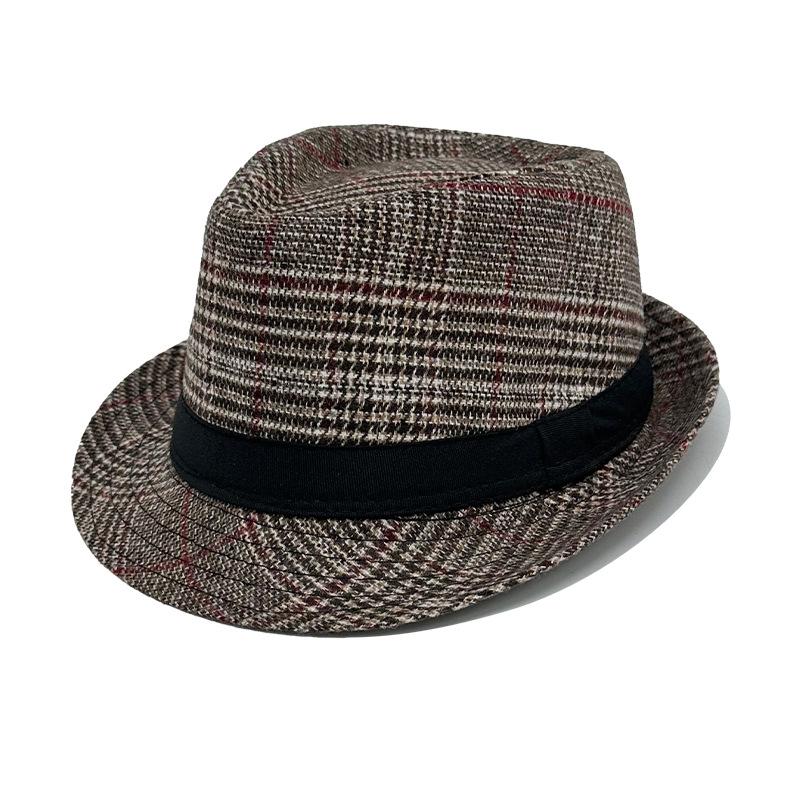 Neue koreanische Version des Jazzhuts Trendiger Herren Britischer Retro Herren Zylinder Bühne Sonnenschutz Lässiger Gentlemanhut 56-58cm) black