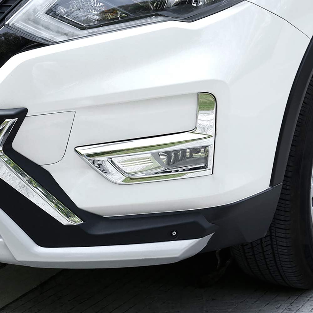 Kadore For 2017-2020 Nissan Rogue Rear Bumper Chrome Fog Light Trim Cover Frame (Not for Rogue Sport) 2pcs front fog lights cover