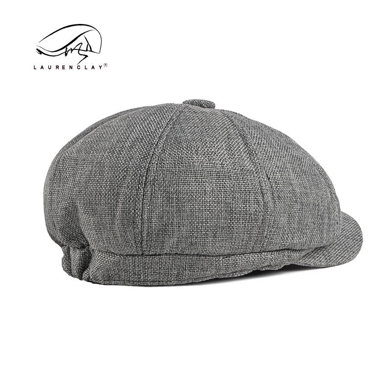 Men's Octagonal Beret: Spring/Summer Linen-Like Duckbill Cap, Retro Casual Unisex Hat