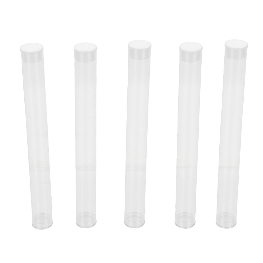 100pcs Clear Bead Storage Tubes PVC Test Tube with Lids for Sewing Needles Pins Small Buttons