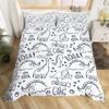 Dinosaur Duvet Cover Set Queen Twin Size,3Pcs Cartoon Dino Print Bedding Set for Kids Boys Room,Soft Microfiber Comforter Cover