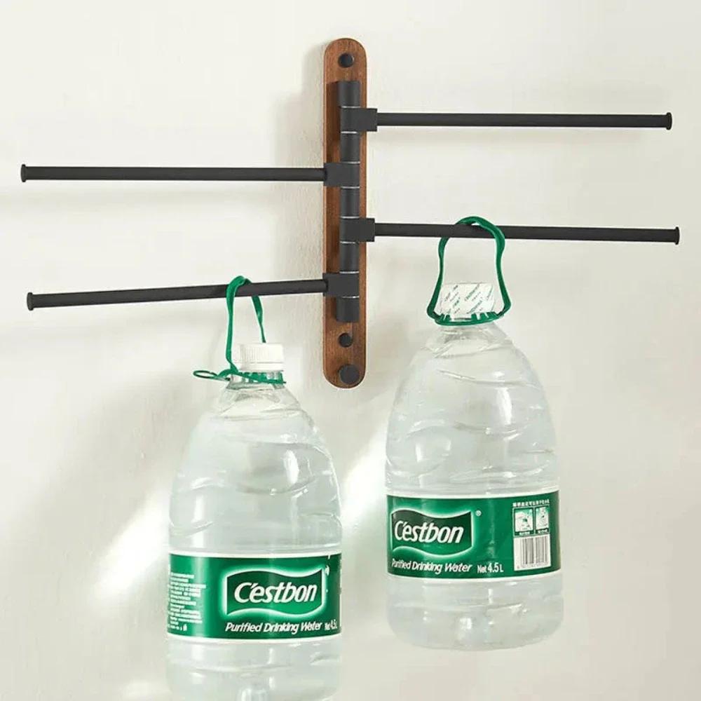 Walnut Swivel Towel Bars Hanger, Bathrobe Towel Rack Holder, Wall Mounted, Rotatable Bathroom Accessories