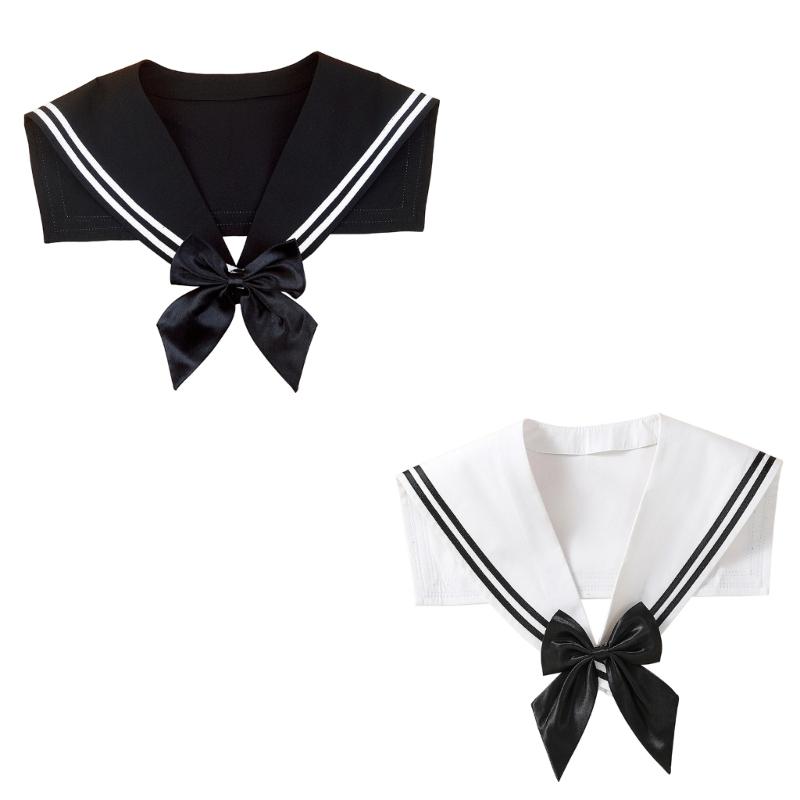 Adjustable Sailor Style Detachable Necktie Collar With Soft Breathable Fabric For Daily Outfits And Themed Parties