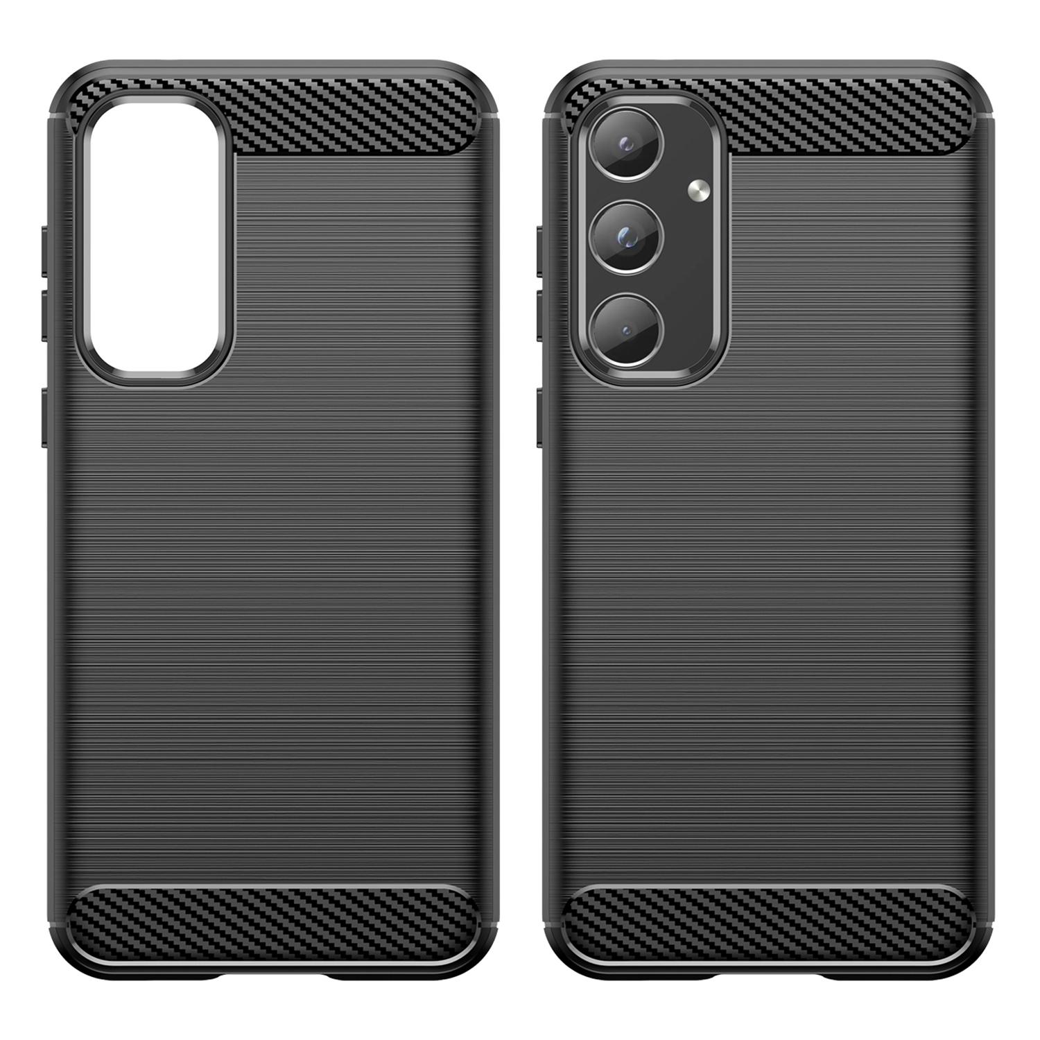 

Phone Case For Samsung Galaxy A55 5G Carbon Fiber Texture TPU Phone Cover Red