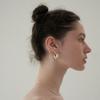 Simple Temperament Versatile Plain Circle Gold And Silver Color Matching Circle Ear Buckle Light Luxury Niche Design High-End Earrings Women