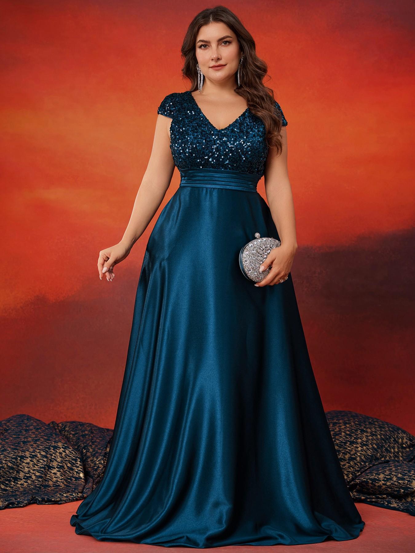 Dress 1011 Large Size V-Neck Short