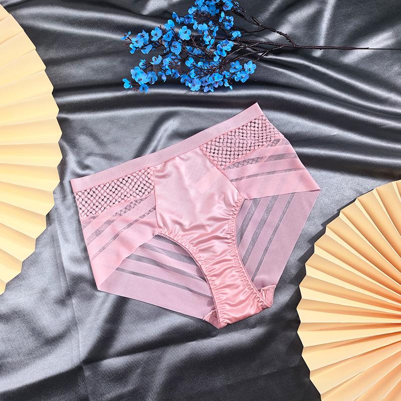 Female Spring and Summer Sexy Net Yarn Without Trace Bundle Waist Lift Hip High Bounce Abdominal Waist Triangle Briefs