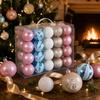 Cross International 6CM Christmas Ball Set: 40 Blue, White & Pink Painted Ornaments