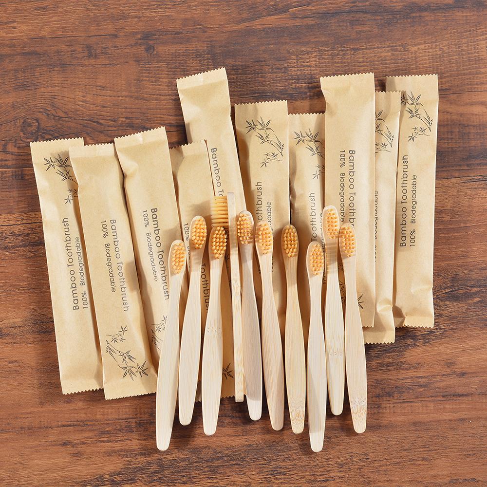 Confezione da 10 Spazzolini da Denti in Bambù a Setole Morbide per Bambini Set di Spazzolini Amichevoli Pulizia Profonda dei Denti Cura Orale Dentale Spazzolino da Denti per Bambini