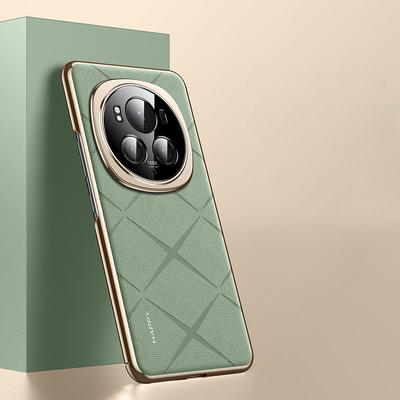 Luxury Leather Phone Cover for Honor Magic 6 Pro Plating Camera Lens Ptotection Hard Back Case for Honor Magic 6Pro 6 RSR