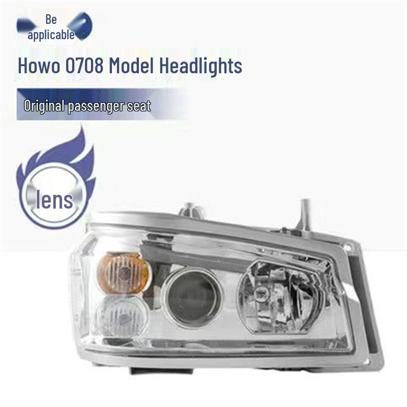 

Sinotruk Howo 380/336 Dual-Lens Full LED Headlights, Super Bright Spotlight Flow Original Normal Bulb (Passenger Side) with Lens