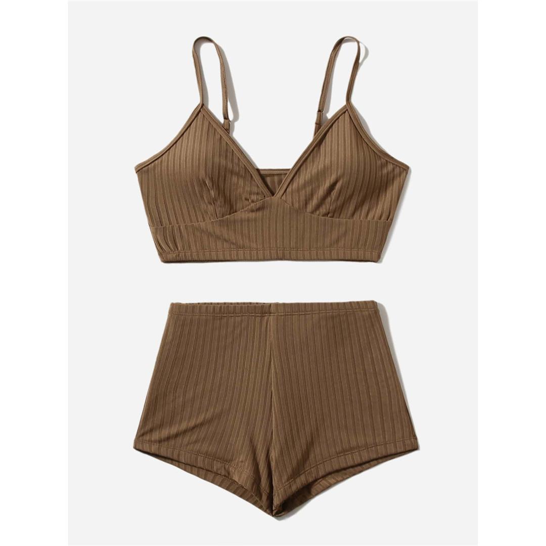 

Шорты в рубчик, женский купальник, бикини с высокой талией, женские купальники, комплект бикини из двух частей, мягкий купальный костюм, купальный костюм для женщин S